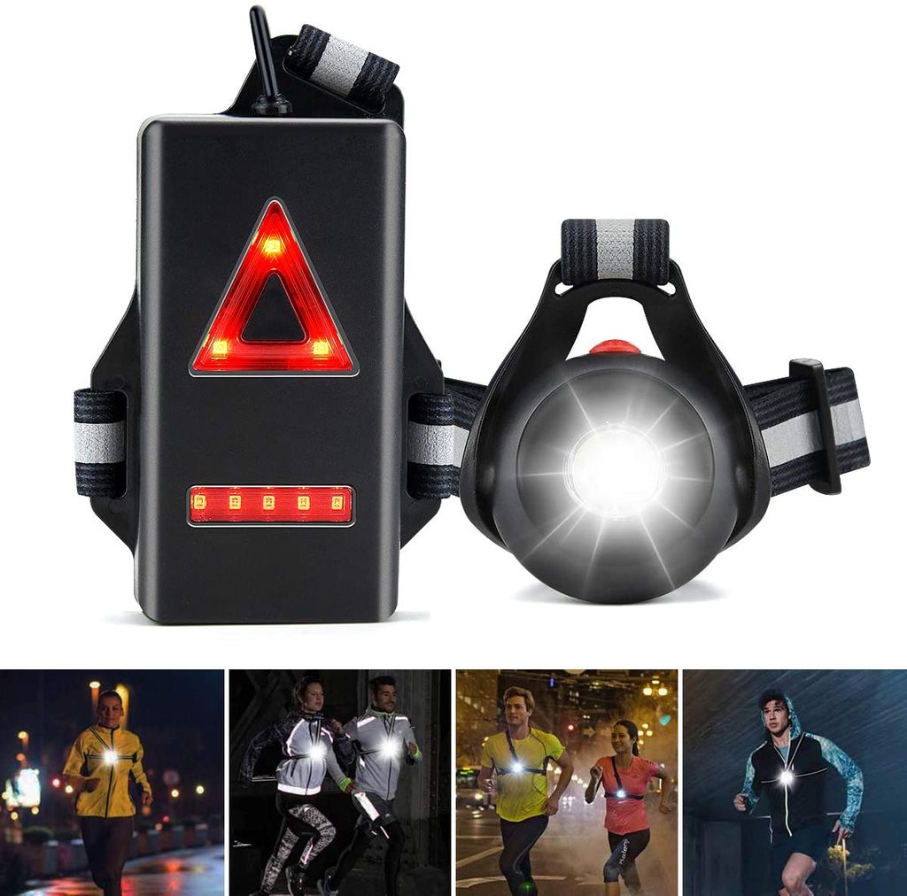 USB Aufladbare LED Brustlampe Lauflicht Joggen Sport Nacht Licht Wasserdichte 