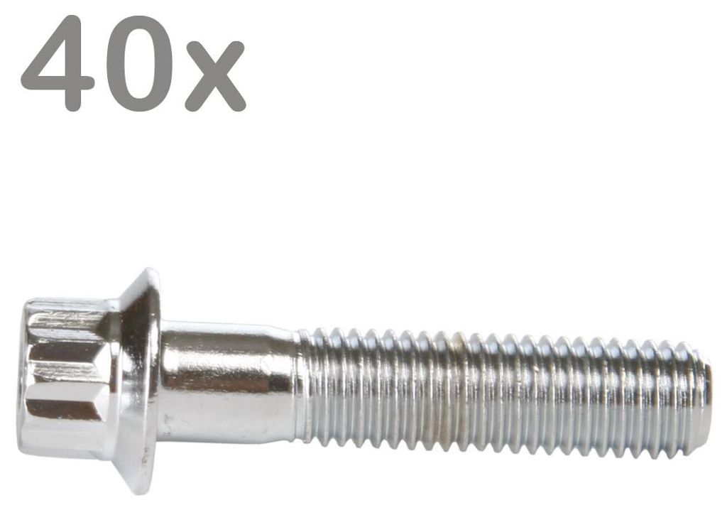40 vis de jante M7x32 en acier chromé pour jantes BBS, Image du produit 