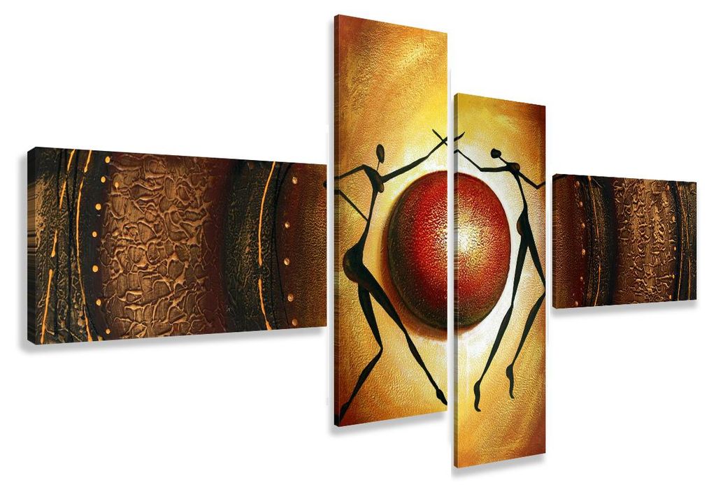 6806 Abstrakt Tänzer Leinwandbild 4-teilig 195x80 cm