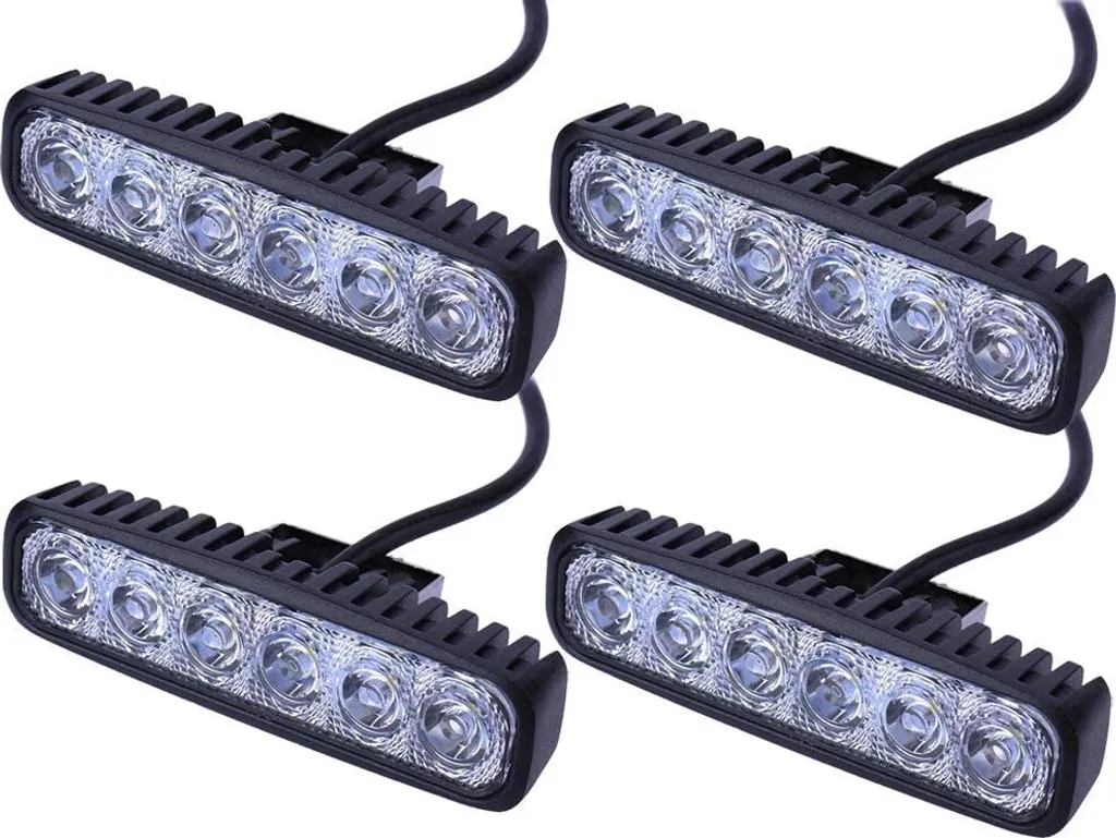 Lampe de Travail 6 LED 18W Haute Puissance Phare Additionnel 12V 24V