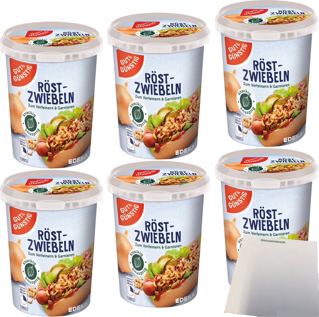 Gut & Günstig Röstzwiebeln knackig & knusprig 6er Pack Produktbild 