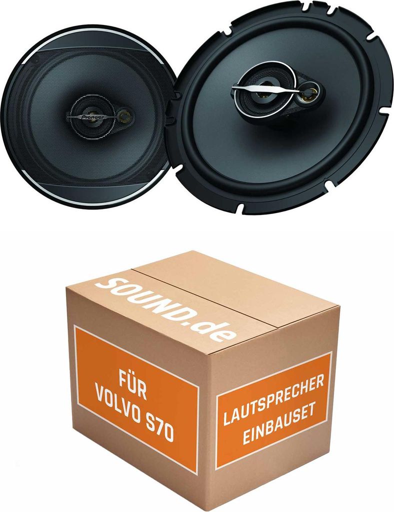 Lautsprecher Boxen Einbaupaket Heck Pioneer TS-A1671F passend für Volvo S70 | 2x Tief-Mitteltöner mit integriertem Hochtöner 320W MAX