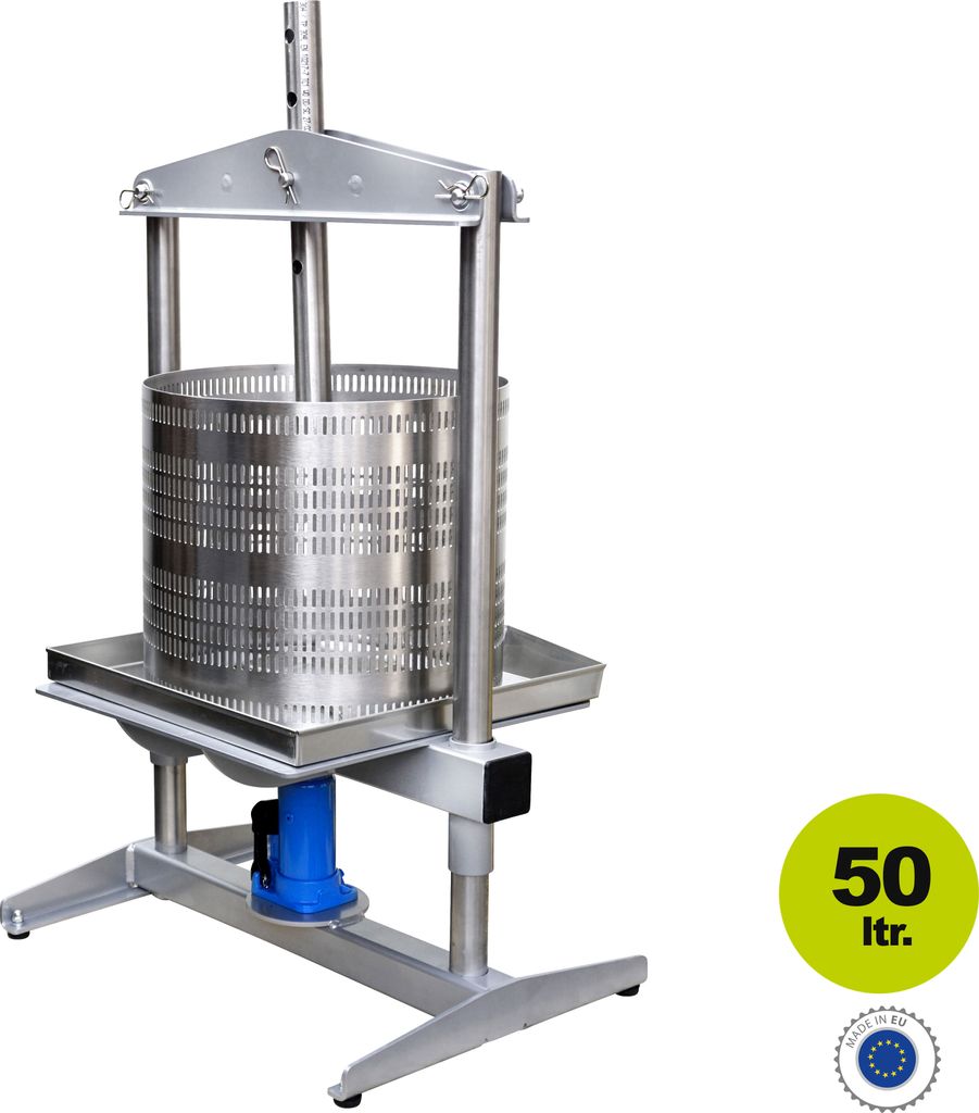 Edelstahl Obstpresse manuell hydraulisch 50 L Saftpresse Honigpresse EU