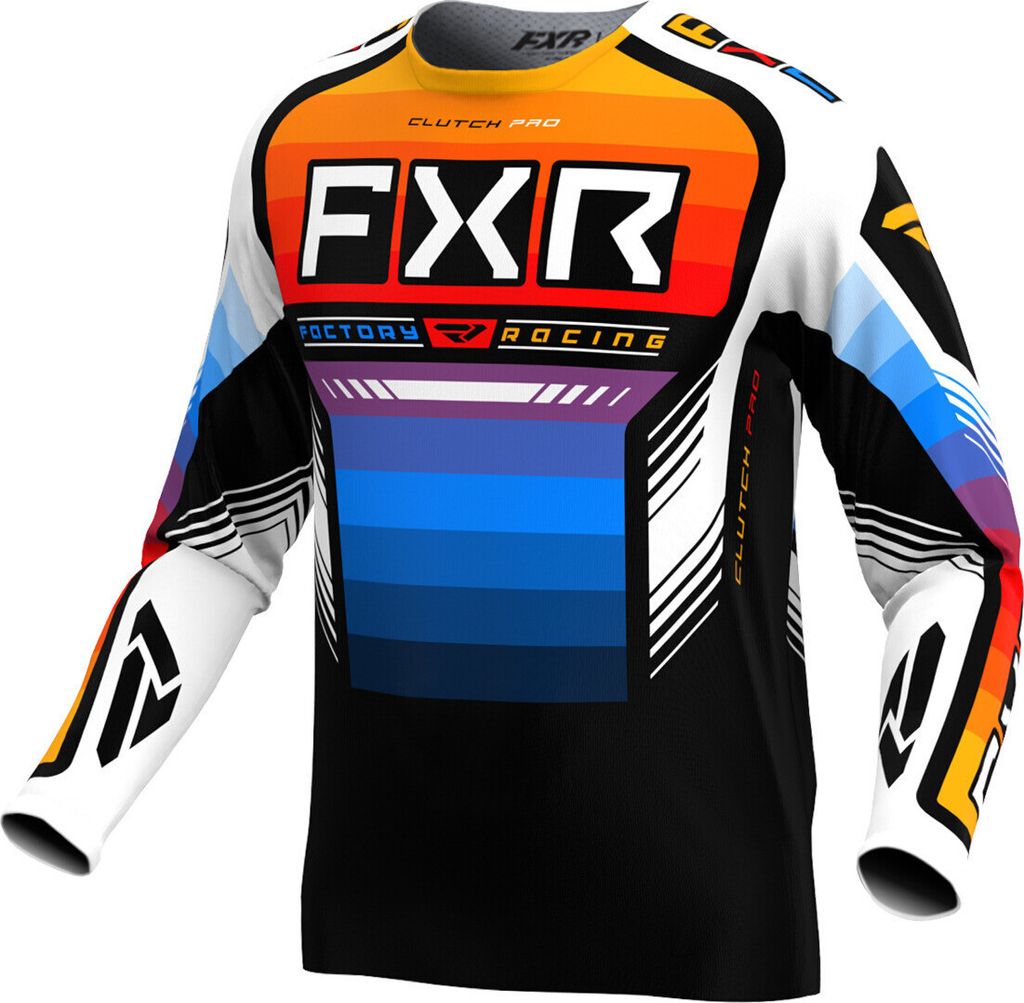 FXR Clutch Pro 2024 Motocross Jersey, schwarz/weiß/rot/blau, M