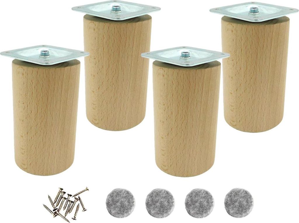 Dřevěná noha nábytku, válec, průměr 60 mm, surová, 10 cm, Obrázek produktu 