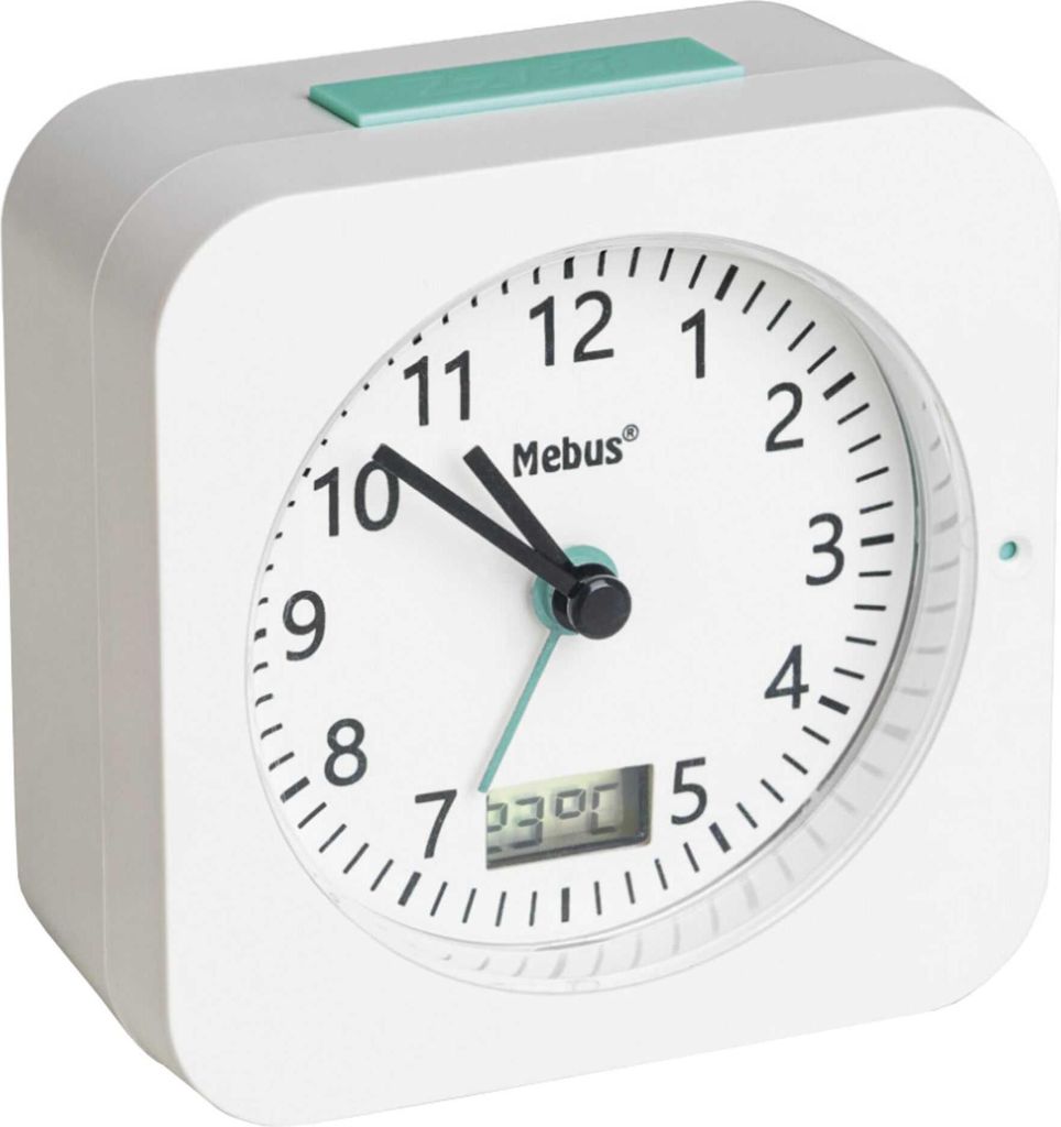 Mebus Funk-Wecker mit Thermometer / Datumsanzeige, Produktbild 