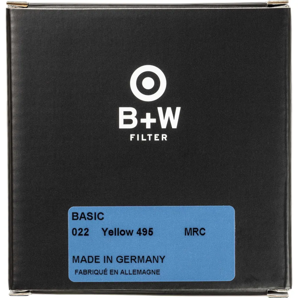 Filtre photo jaune 55mm B+W 495 MRC Basic pour photographie argentique