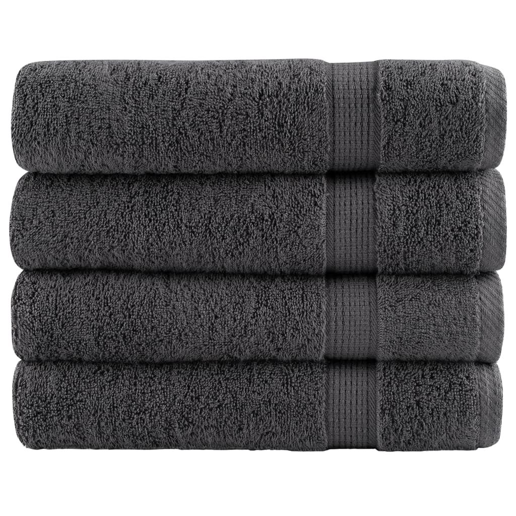 Premium Duschtücher SOLUND 4 Stk. Anthrazit 70x140 cm 600 g/m²