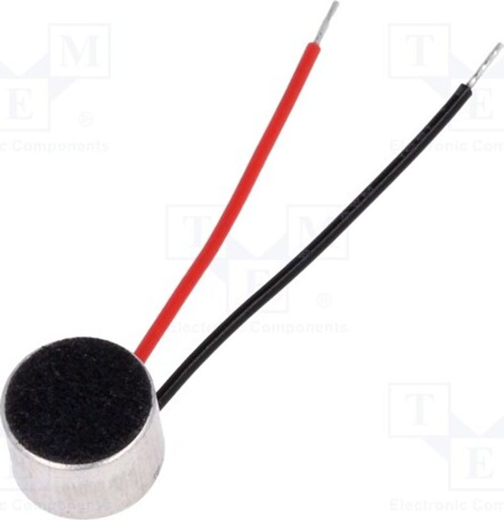 1x Mikrofon Außenmaße: Ø9,7x6,5mm 1÷10V 0,5mA 2,2kΩ 50÷16000Hz LD-MC-9765W Mikrof