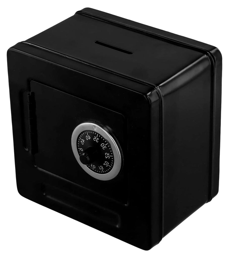 Abschließbare Geldkassette Klein 13,2x13,2x9cm mit Zahlenschloss, Tragbare Spardose für Münzen und Scheine, Trinkgeldkasse für Haus, Büro und ...