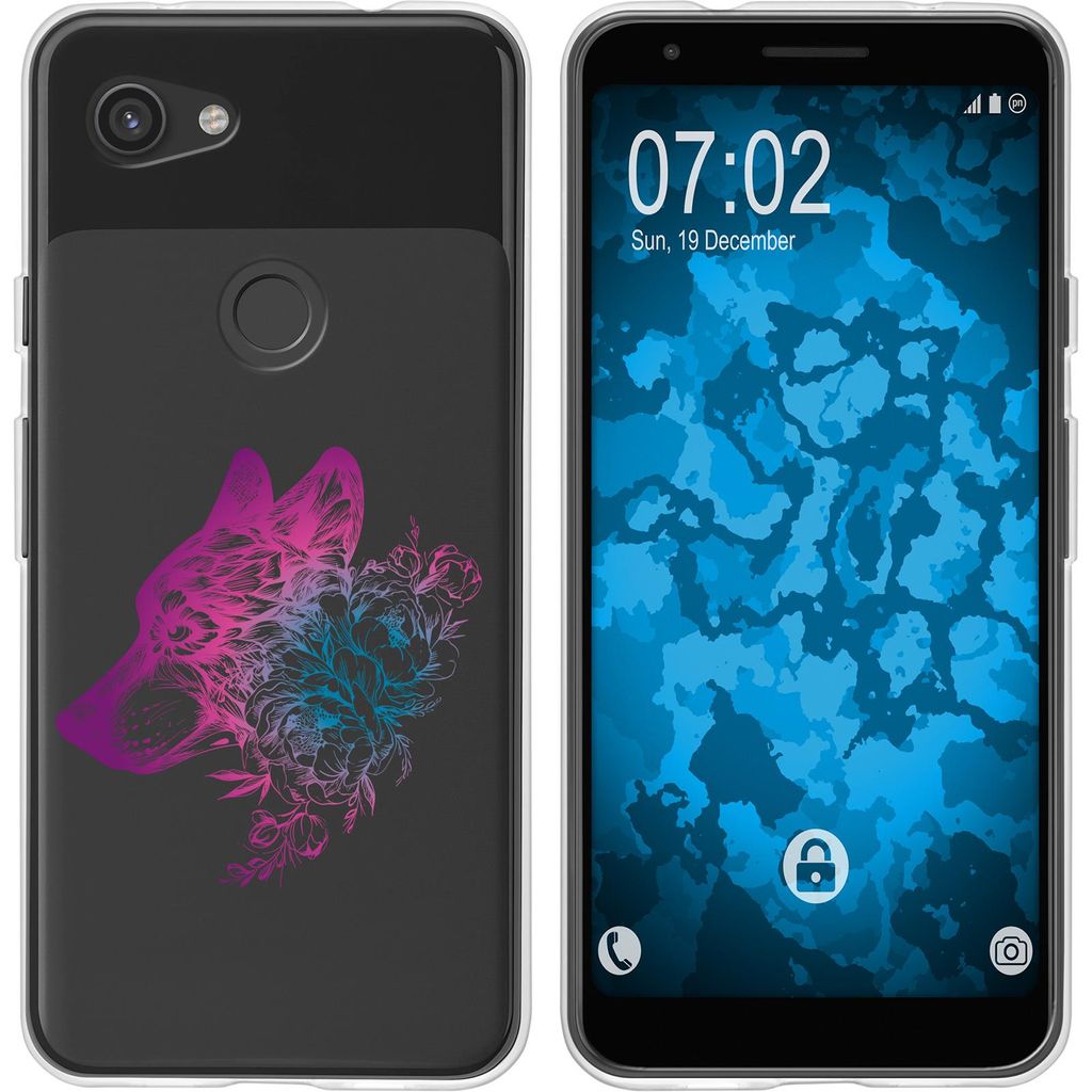 PhoneNatic Case kompatibel mit Google Pixel 3a XL Silikon-Hülle Floral Wolf M3-6