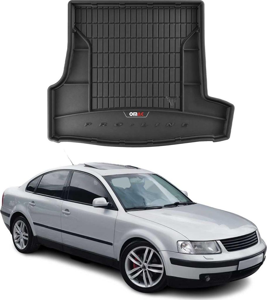 OMAC Gummi Kofferraumwanne für VW Passat B5 1996-2005 Stufenheck TPE Schwarz