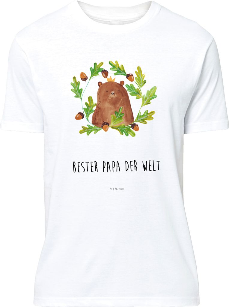 Mr. & Mrs. Panda T-Shirt Bär König - Weiß - Geschenk, Papa, Daddy, S, Vatertag, Teddy, Dad, Tshirt, Lustiges, mit Spruch, Vater, Design