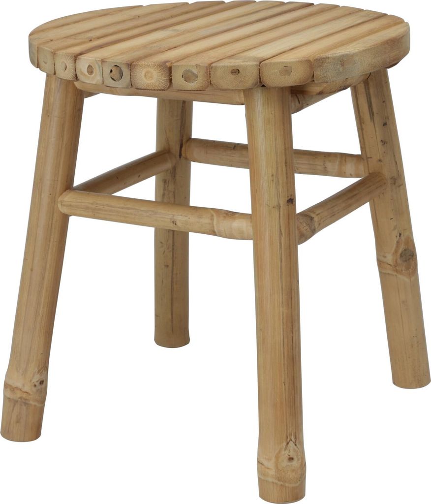 H&S Decoration | Hocker Aus Bambus - 35x38 cm - Naturholz - Stabil - Tragkraft bis zu 110 kg