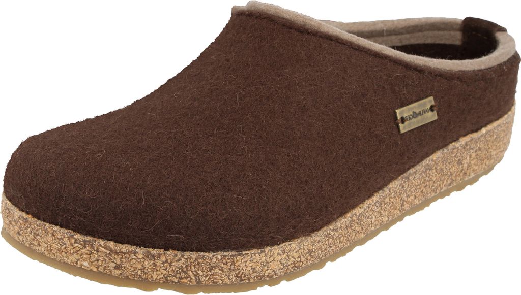 Haflinger Damen Herren Hausschuhe Pantoffeln Filz Grizzly Kris 711056, Größe:38 EU, Farbe:Braun