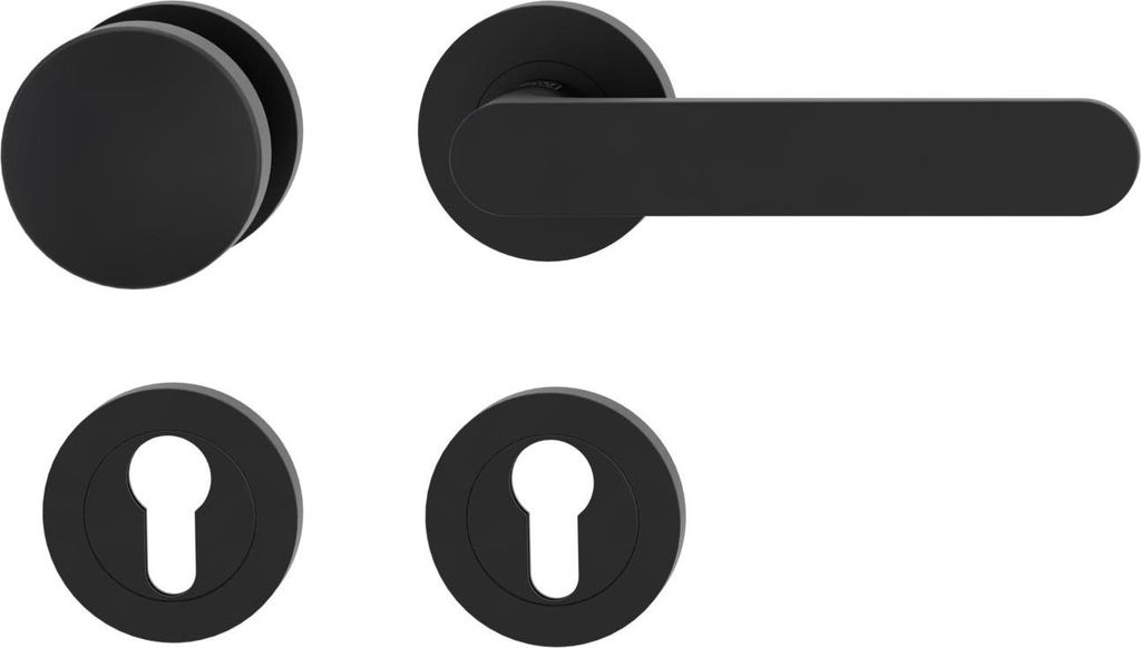 Griffwerk Wechselgarnitur AVUS rund, WR DIN Rechts Graphitschwarz