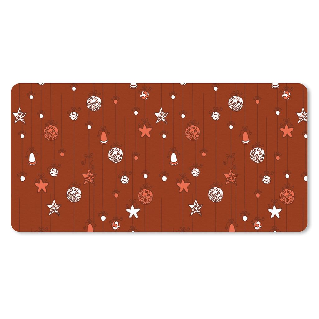 MuchoWow Schreibtischunterlage Muster - Sterne - Kugeln 80x40 cm - XXL Mauspad - Gaming Mauspad