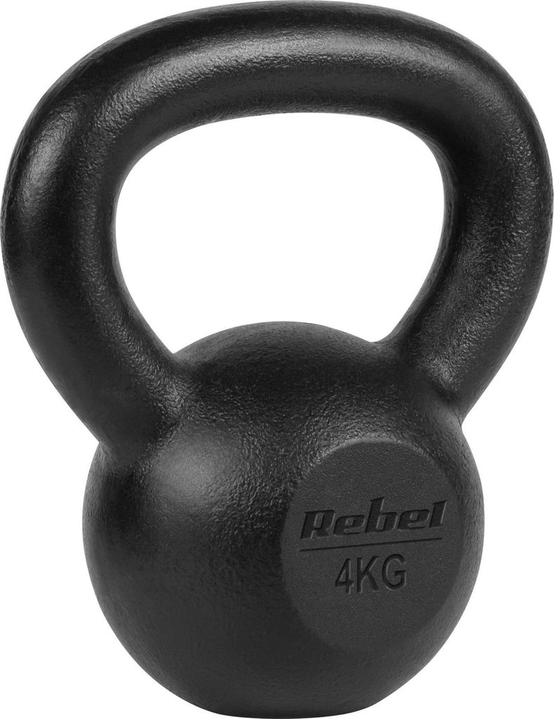 Rebel Active Gusseisen Kettlebell 4kg für Fitness Training