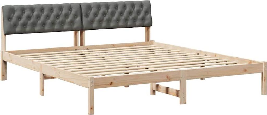 vidaXL Bettgestell Braun und Dunkelgrau 180 x 200 cm Massivholz Kiefer