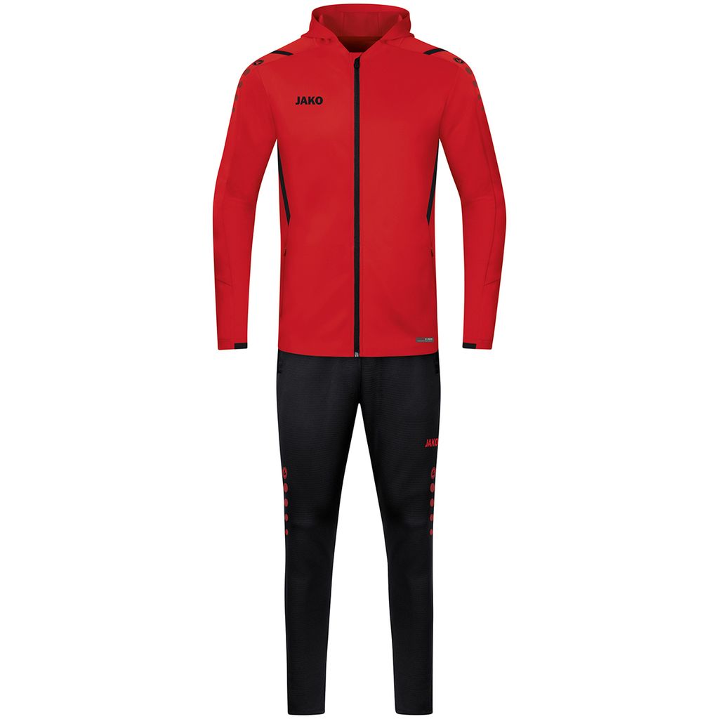 Jako Challenge Trainingsanzug Polyester Mit Kapuze Herren - Rot / Schwarz | Größe: M