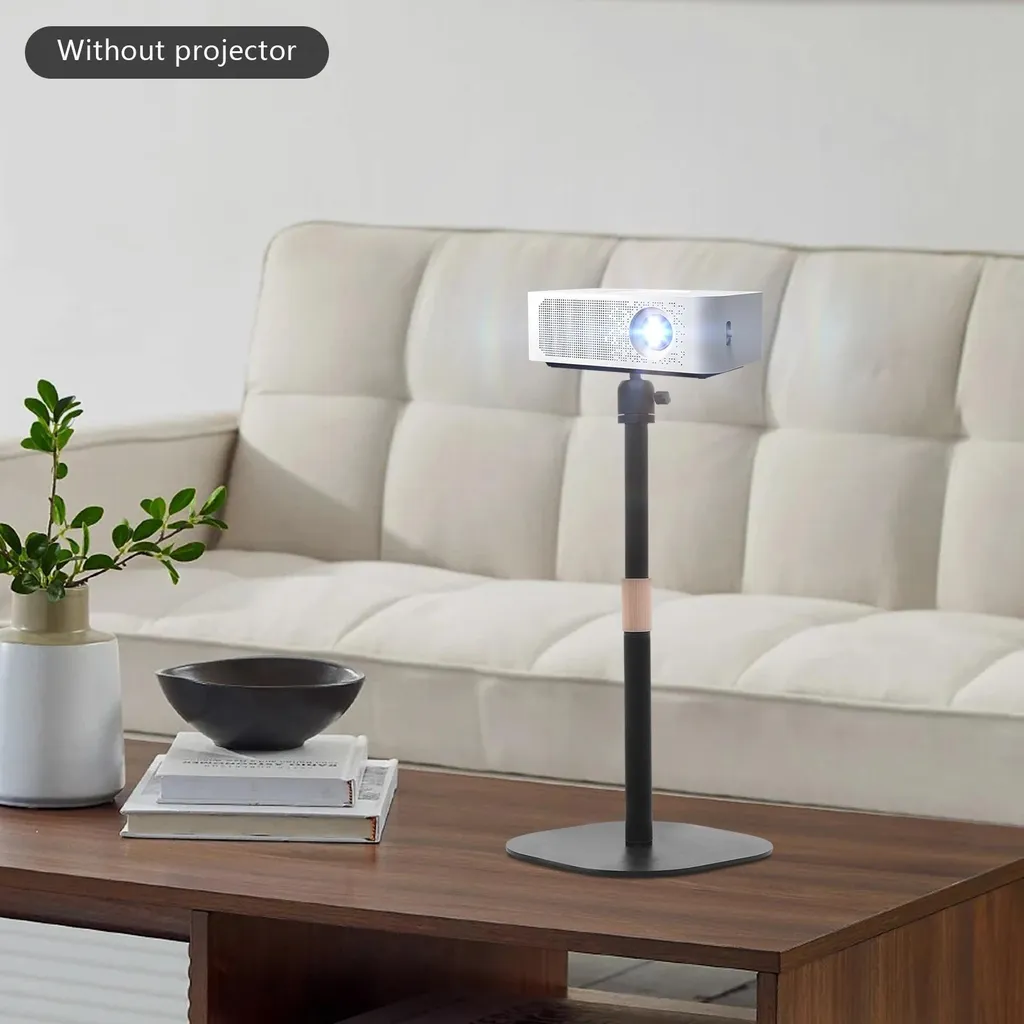 Support vidéoprojecteur de table inclinable à 360° en acier beige - 10