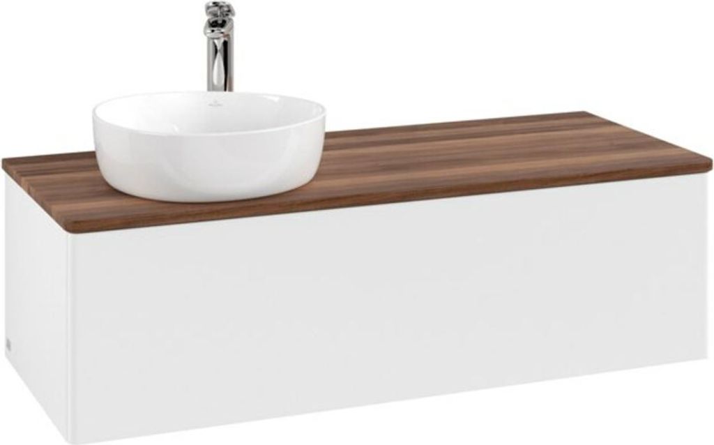 V&B Waschtischunterschrank ohne Frontstruktur, mit Beleuchtung Antao 120x36x50cm, HL, WBP w. wal, wh. m Lac