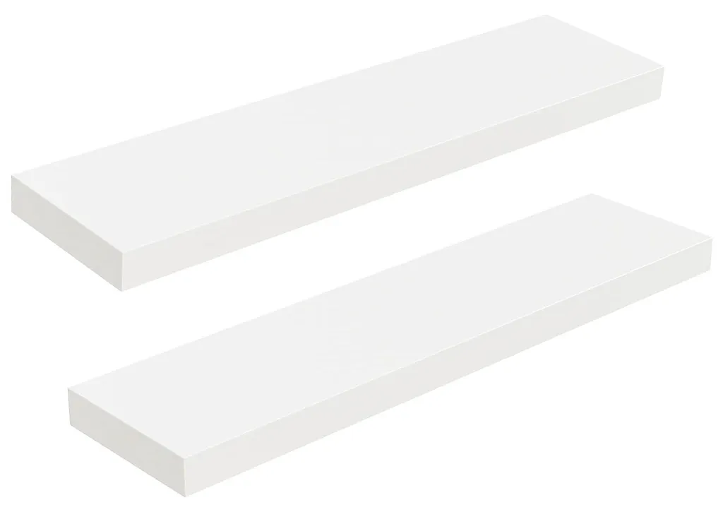 Étagère murale EWT80BJP201, lot de 2 étagères suspendues blanches 80cm