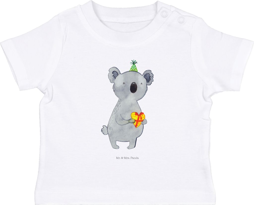 Mr. & Mrs. Panda Babyshirt Koala Geschenk 0. - 6. Monat - Weiß - Kinder Top, Geburtstag, Baby Kurzarmshirt, Shirt, T-Shirt, Party