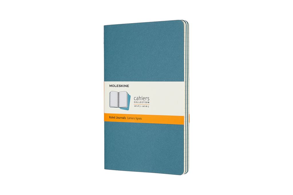 Moleskine Notizhefte Cahier 3er Set - mit Kartoneinband - 70g-Papier - Groß (13x21) - Liniert - Lebhaftes Blau
