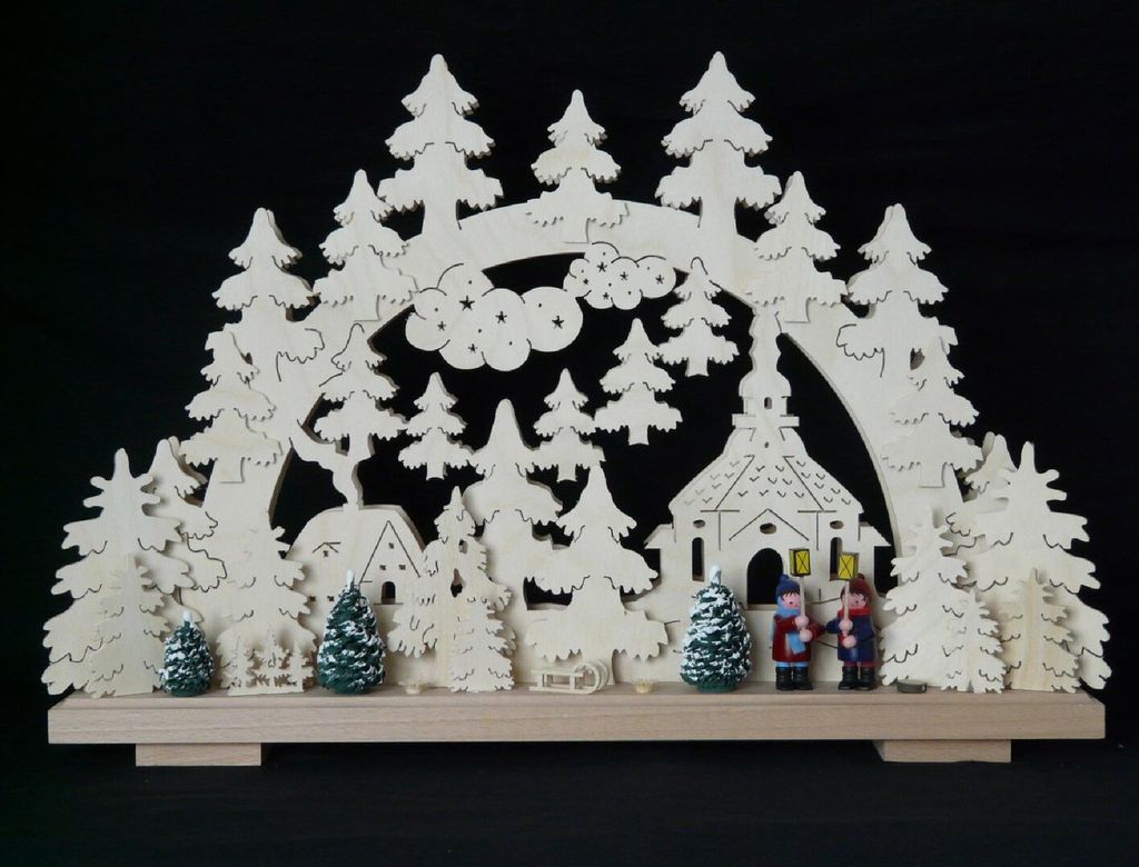 Original Erzgebirgischer Marken Schwibbogen Lichterbogen 50 x 31 cm S50-2_208