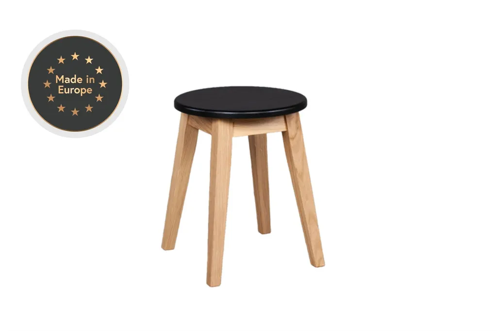 Tabouret BLACK TOP en chêne noir - Finition mate et bois durable