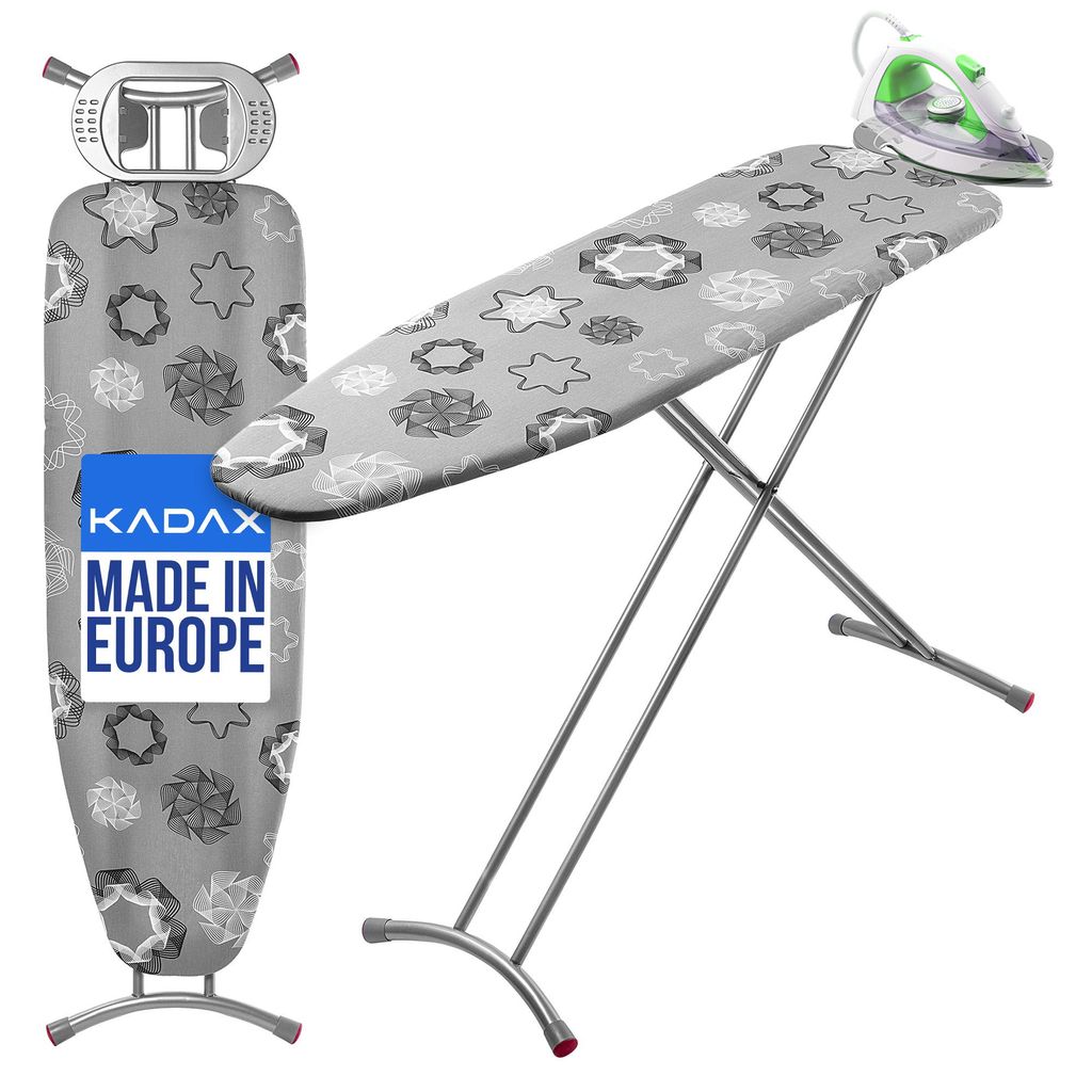 KADAX Klappbares Bügelbrett, 120x38cm Dampfbügelbrett mit Metallnetz