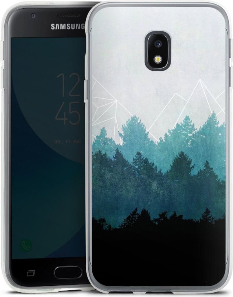 DeinDesign Handyhülle für Samsung Galaxy J3 Duos (2017) Silikon Hülle Case Smartphone Schutzhülle Abstrakt Baum Wald