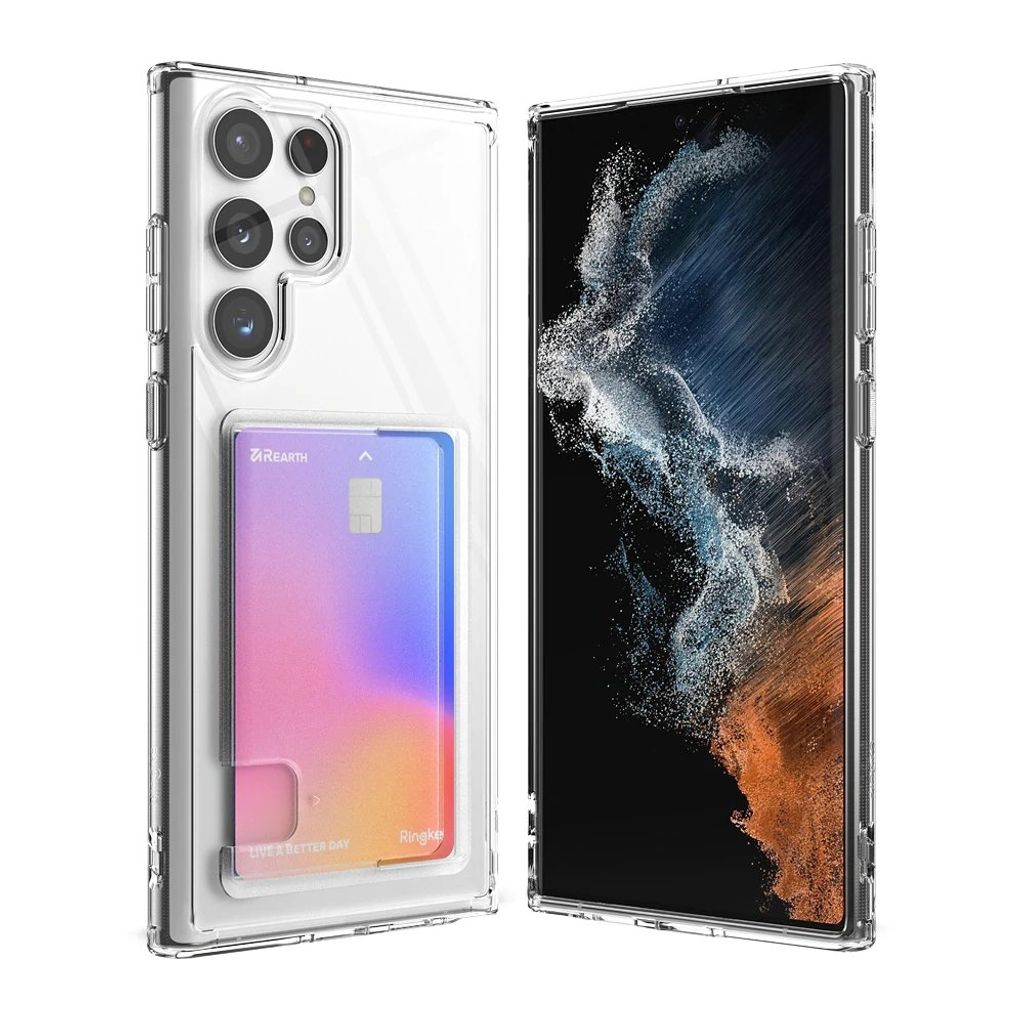 Ringke Fusion Kartenetui für Samsung Galaxy S22 Ultra Card Wallet Documents Transparent (FCD594R52)