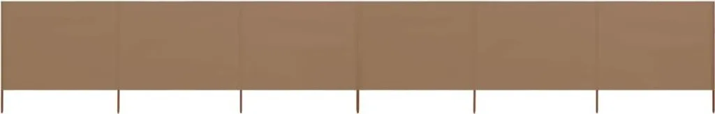 Grand Paravent 800x120 cm en Tissu Résistant Taupe Multi-panneaux