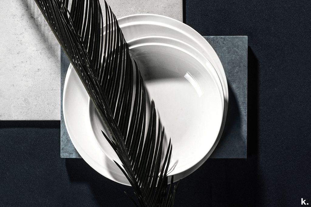 Konsimo Essservices Speiseteller 6-tlg. Spulmachinen- und Mikrowellengeeignet "RESEDA", Creme, Porzellan, Italian, 26.5 cm