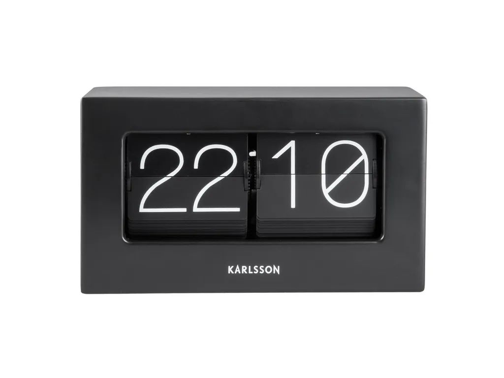 Horloge Design pour Bureau et Salon Boxed Flip Noire - Style Vintage