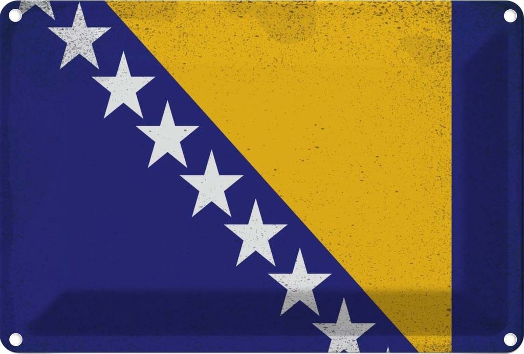 vianmo Blechschild 20x30 cm Bosnien und Herzegowina Vintage Flagge Fahne Wappen