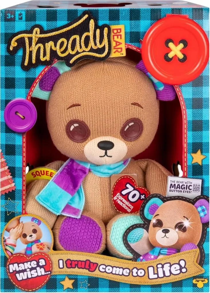 Jouet interactif Ours Thready Bear 35 cm pour apprendre en s'amusant