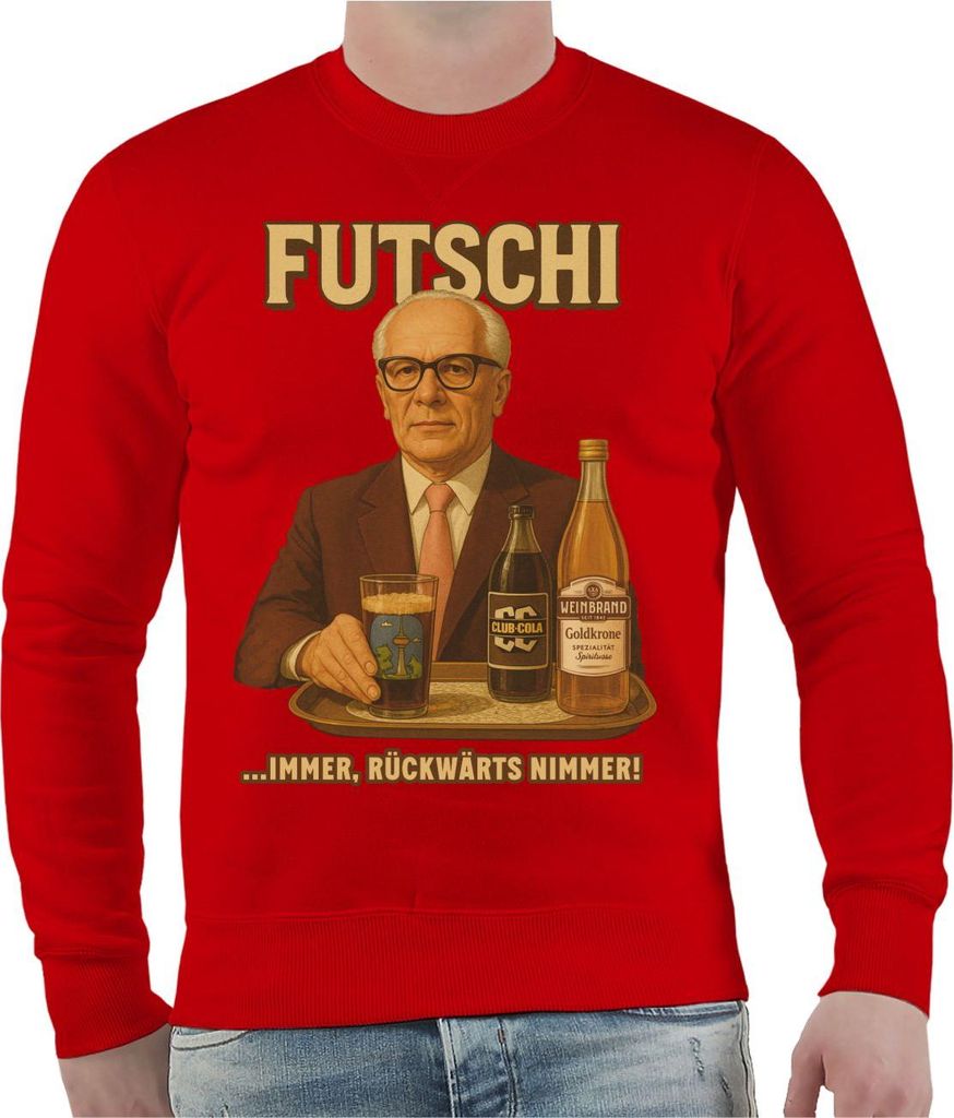 Herren Sweatshirt Futschi immer Rückwärts nimmer