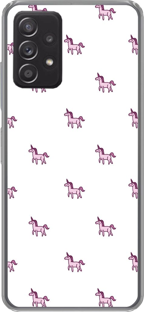 MuchoWow Handyhülle Schutzhülle Hülle für Telefoonhoesje Samsung galaxy a73 Mädchen - Einhorn - Rosa - Muster - Mädchen - Kind - Kinder Sil...