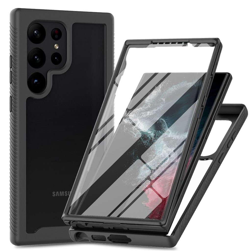 360 Grad Hülle mit eingebautem Displayschutz für Samsung Galaxy S24 Ultra Bumper