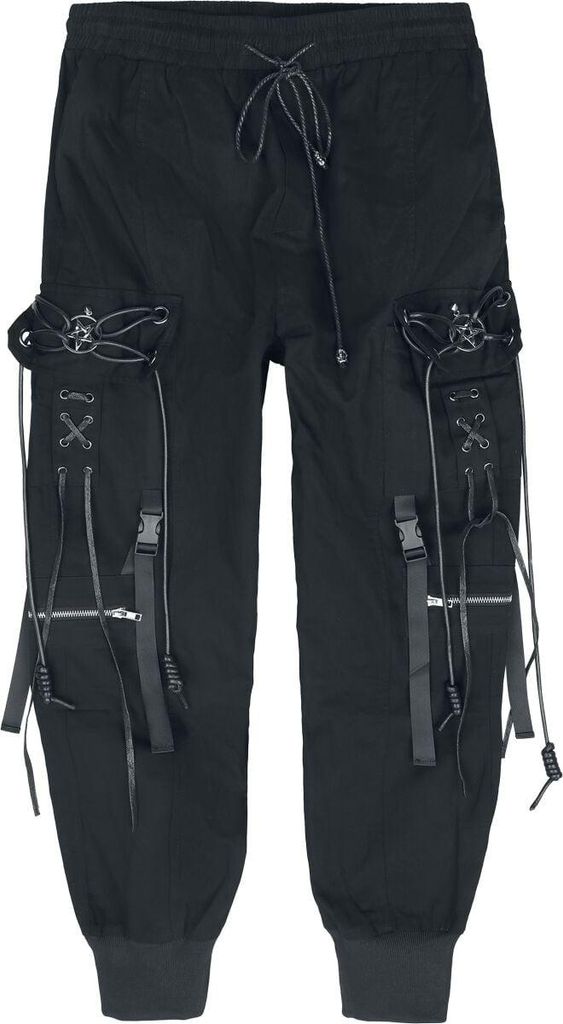 Devil Fashion Cargohose Herren Pentagram Punk Men's Pants schwarz L