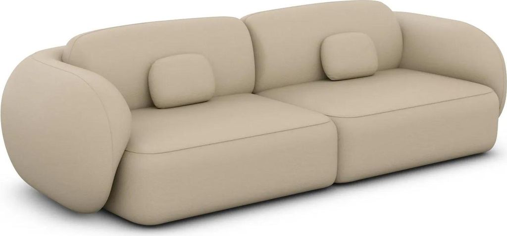 Kunstleder 4-Sitzer Couch Mira Beige