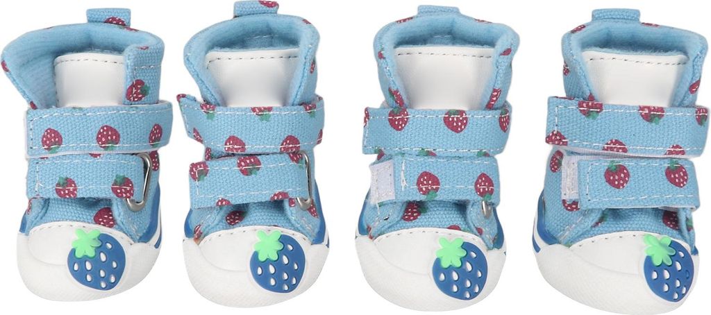 Kleine Hundeschuhe, weich, atmungsaktiv, verhindern ein Verrutschen, niedliche Welpenstiefel aus Segeltuch für Bichon Teddy, Blau, Typ 2