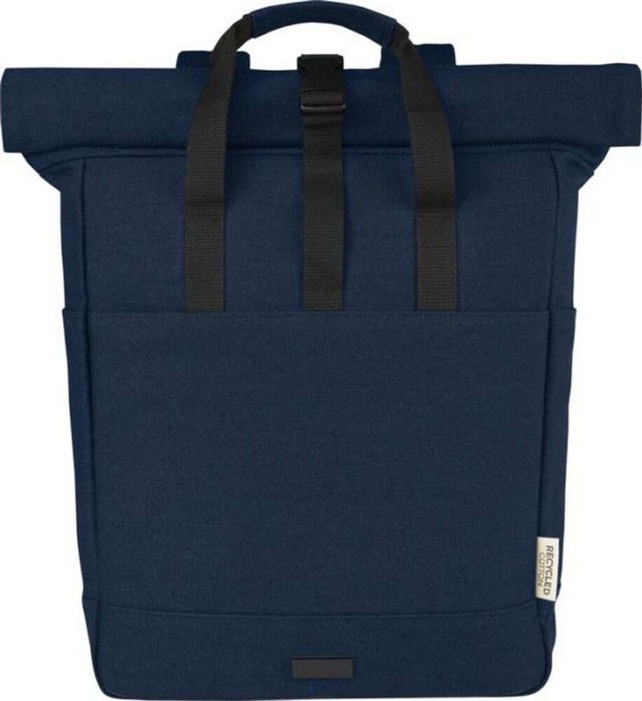 Rucksack für Laptops "Joey", Roll Top, Canvas, 15l PF4125 (Einheitsgröße) (Marineblau)