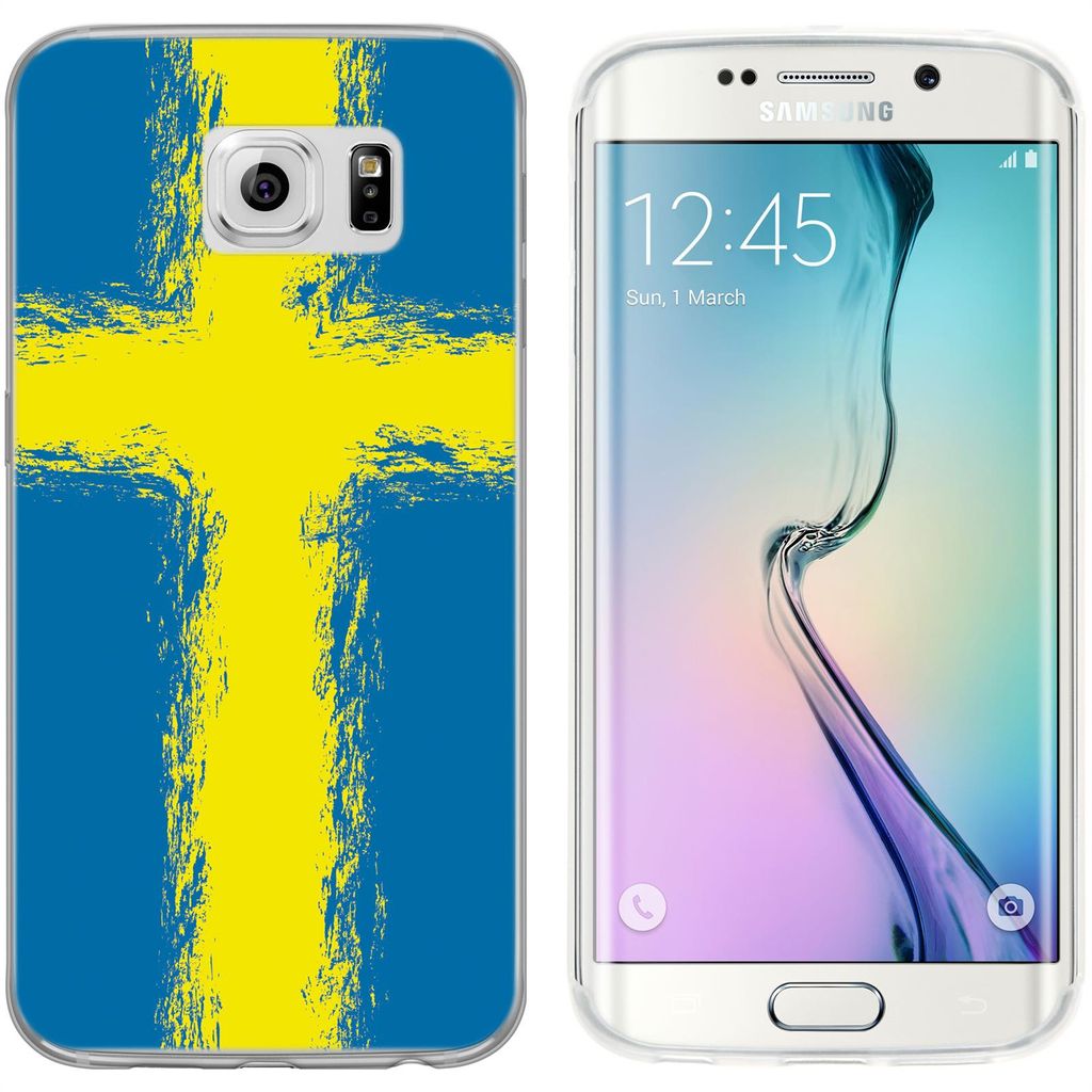 PhoneNatic Case kompatibel mit Samsung Galaxy S6 Edge Silikon-Hülle WM Schweden M12