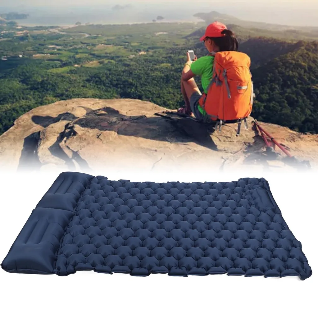 Matelas gonflable camping 2 personnes imperméable avec appui-tête - 2