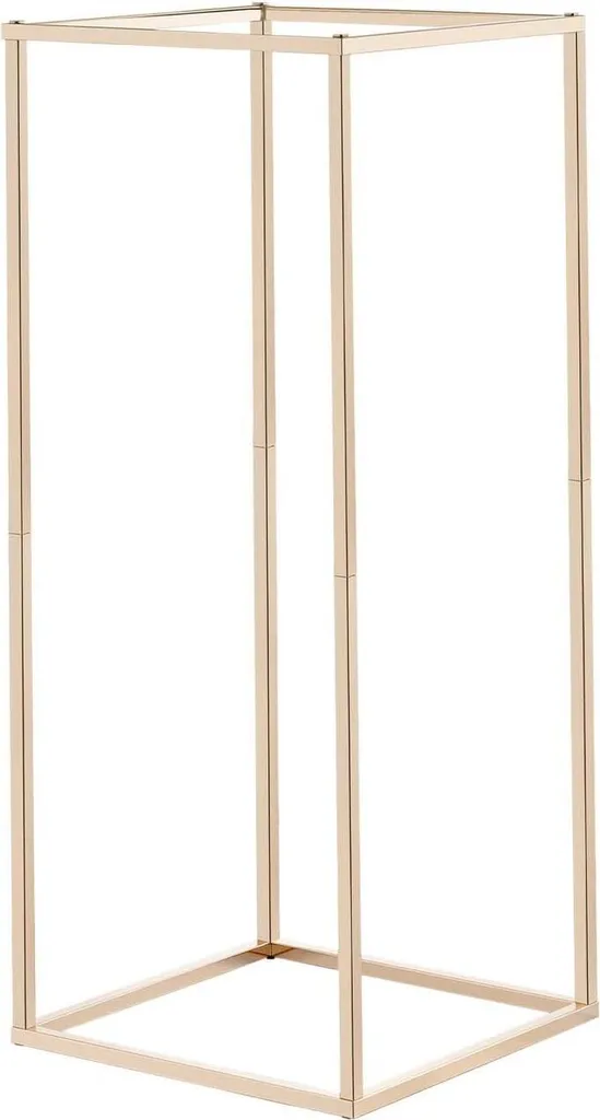 Support de fleur stable 60cm pour centre de table, 10 colonnes dorées - 7