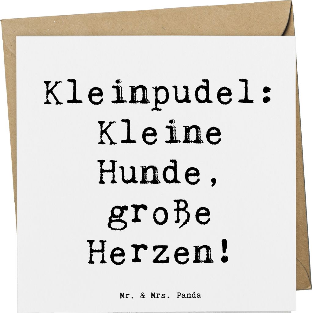 Mr. & Mrs. Panda Grußkarte Spruch Kleinpudel Liebe - Weiß - Geschenk, liebevoller Hund, doppelkarte, Hunderassen, Hundeliebhaber, anlasskarte, Gl...